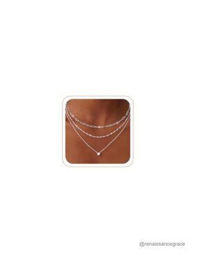 Silver Plated Brass Layered Necklace Set for Women